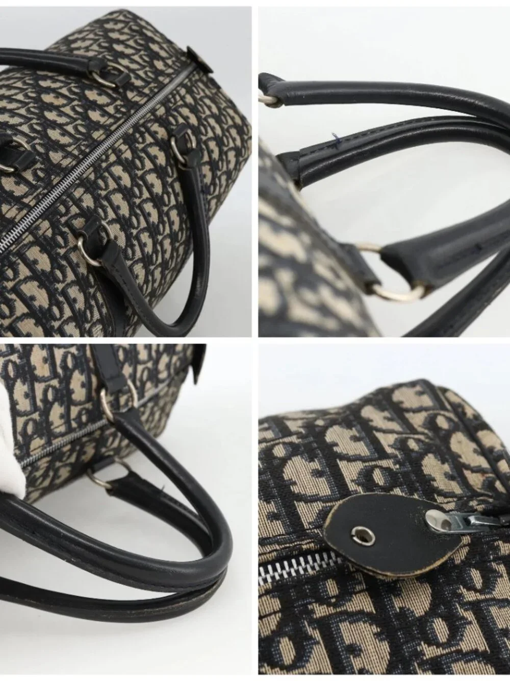 Christian Dior Trotter Canvas Boston Bag Navy Silver Auth ka2812 - Picture 16 of 16